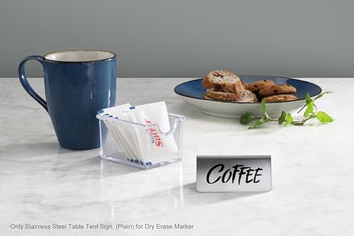 Stainless Steel Table Tent Sign (3-Inch by 1-1/2-Inch (Set of 6))