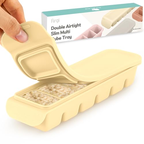 1 oz 6 Sections Silicone Ice Cube Freezer Tray with Lid (1oz/6ct â 1 Pack / Beige)