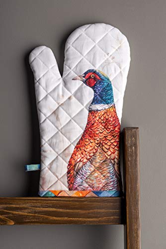Maison d'Hermine Oven Gloves 100% Cotton Oven Mitt (084 - Faisan D'automne / 7.5" x 13" (Oven Mitt))