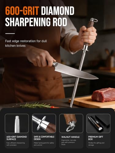 Diamond Knife Sharpener Rod