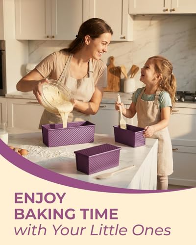 3 Piece Pullman Loaf Pan with Lid (Plum Purple / 2.2LB+1LB+0.5LB)