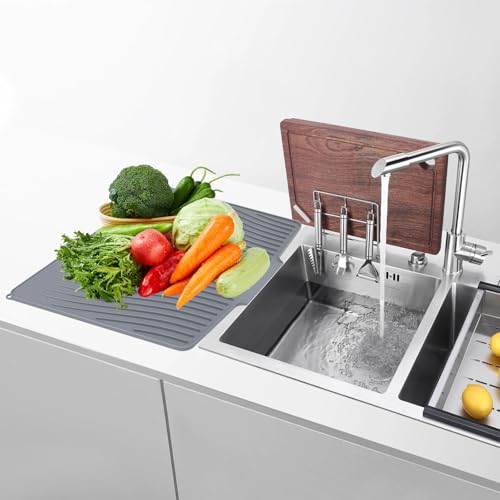 Silicone Dish Drying Mat with Drain Lip 23.6'' x 17.9'' Non (23.6'' x 17.9'')