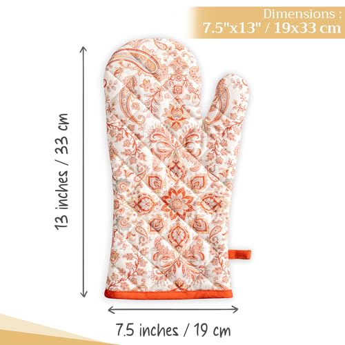 Maison d'Hermine Oven Gloves 100% Cotton Oven Mitt (059 - Cachemire / 7.5" x 13" (Oven Mitt))
