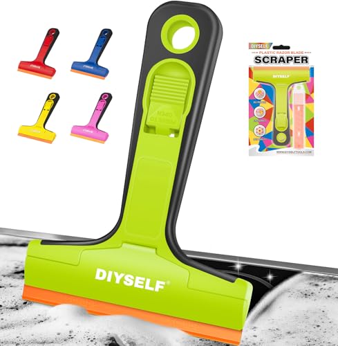 Glass Scraper Tool with 5 Pcs 4 (5PCS Plastic Blades / Green)