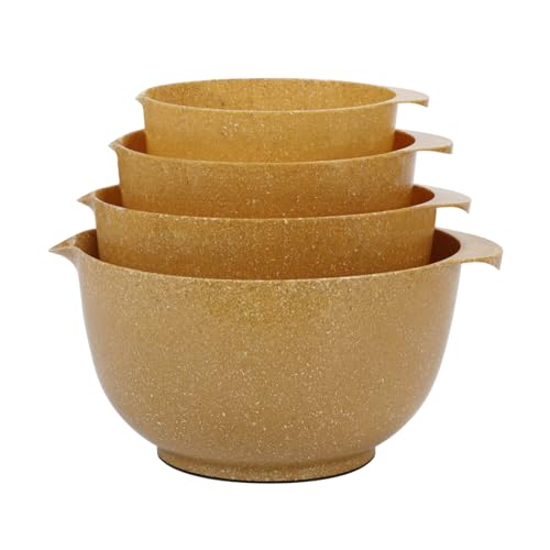 4.5 Quart Large Plastic Mixing Bowls Set (Deep yellow)