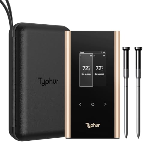 Sync Gold Dual Wireless WiFi Meat Thermometer with Carrying Case (2 Probes Set)
