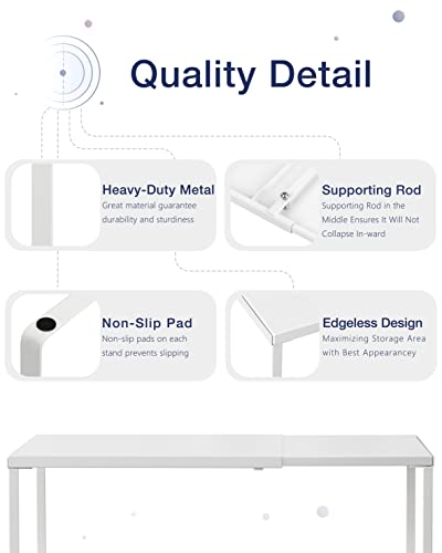 Expandable Cabinet Shelf (White / 10’’D * 14.56-24.6’’W * 8.46’’H)