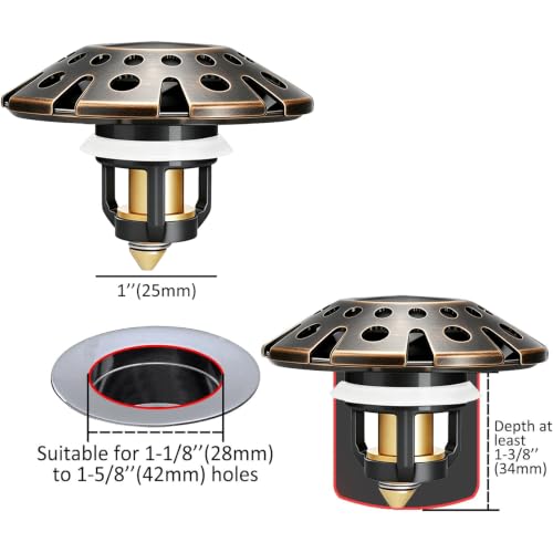 Bathroom Sink Drain Strainer (Oil Rubbed Bronze)