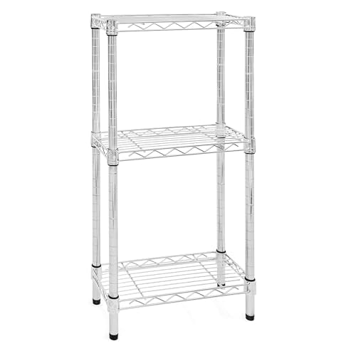 Shelving Inc. 8" d x 18" w Chrome Wire Shelving with 3 Tier Shelves (3 Count)
