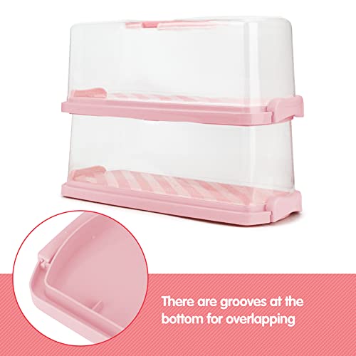 2 Pack Plastic Rectangular Bread Box with Clear Lid
