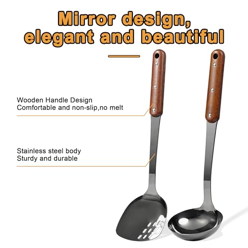 Stainless Steel Wok Spatula and Ladle Tool (2 Count)