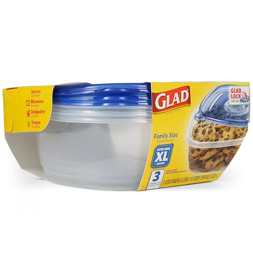 GladWare XL Square Food Storage Containers (Square / 104 oz - 3 Count)