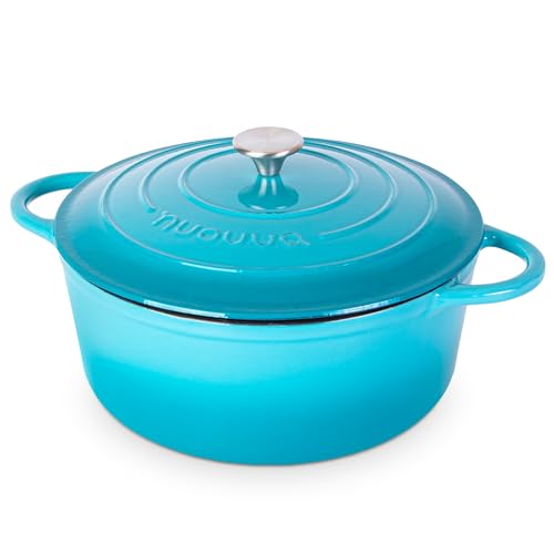 Cast Iron Dutch Oven with Lid (Blue / 7.3-Quart - Deep)