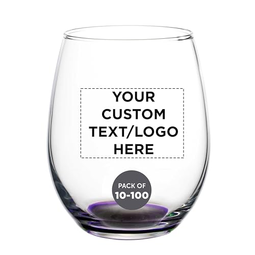 Custom Stemless Wine Glasses in Bulk by ARC Perfection (100 Count)