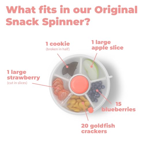 Kids Small Snack Spinner Flip Bundle with Hand Strap and Sticker Sheet (Coral Pink / Small - Flip)