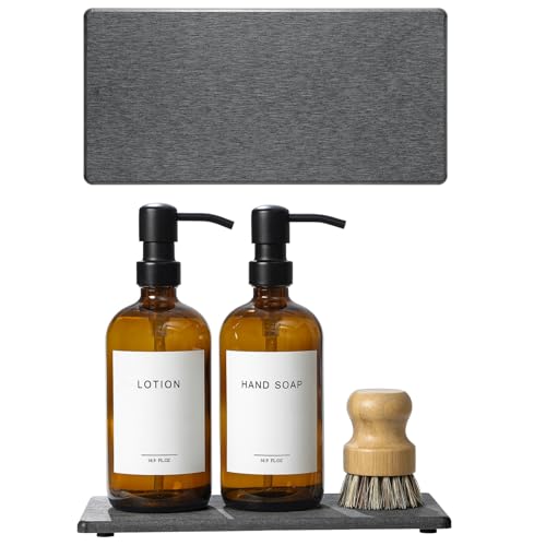 2PCS 10"x 5" Large Bathroom Sink Vanity Trays (2 Pack - Charcoal Gray / 10" x 5")