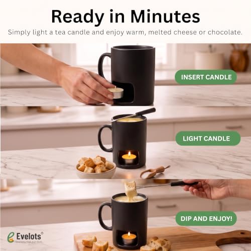 Mini Fondue Pot Set (Black / 4 Pack)