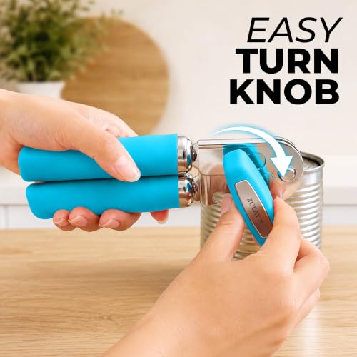 Stainless Steel Swing Open Manual Can Opener Comfortable Grip (Aqua / Swing Open)