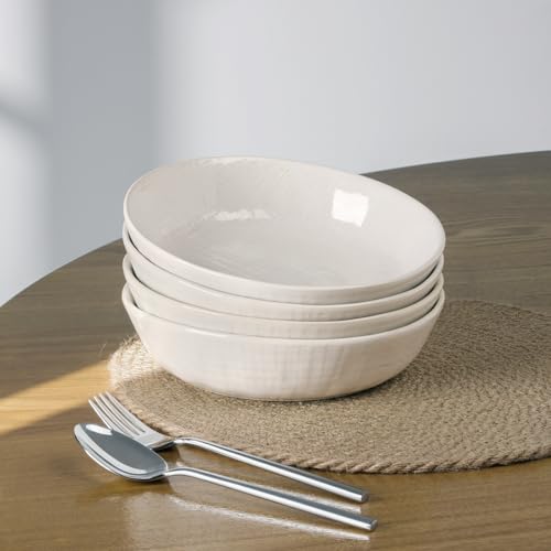 Moonlight 8.5 Inch Pasta Bowls Set of 4 (White / Moonlight)