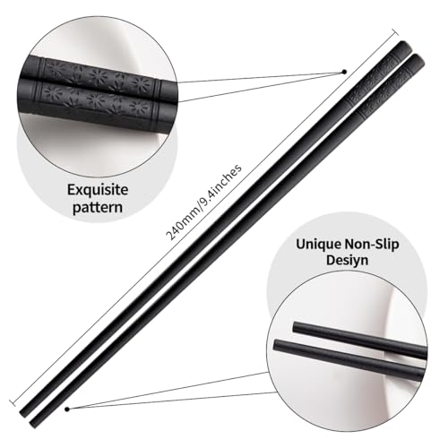 10 Pairs Fiberglass Chopsticks (Black chopsticks)