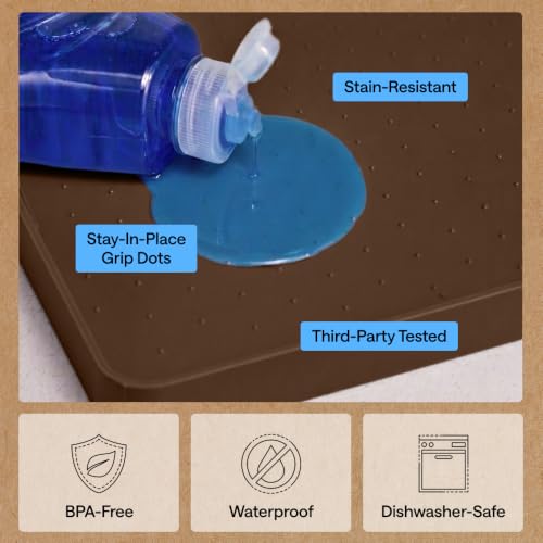 Waterproof Silicone Under Sink Mat (Coffee / 28"w X 22"l)