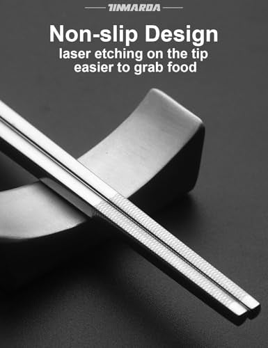 Metal Chopsticks Reusable (Floral Black 3 Pairs)