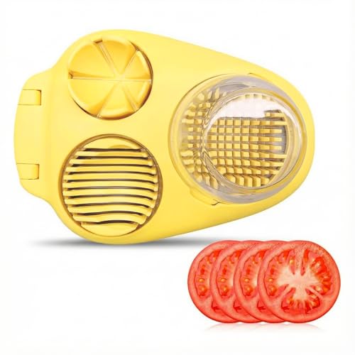 1 Pack Egg Slicer with 3 Cutting Options (1 Pack Yellow 3 Cutting Modes Egg Cutter)