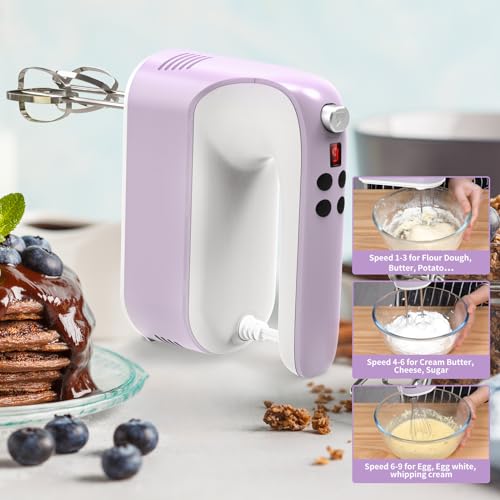 9 Speed Digital Hand Mixer Electric (Lilac Purple)