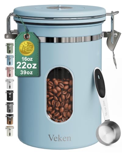 Coffee Canister with Window (Light Blue / 22 oz)