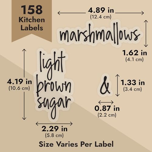 158 Food Container Labels (Black, Clear / Varies)