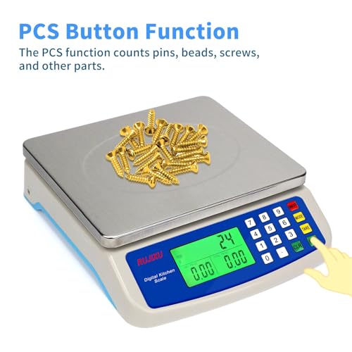 Large Digital Kitchen Scale 30KG Commercial Food Scale 66LB for Baking Bread Meat Stainless Steel Price Computing Scale LCD Display (GREY 30KG)