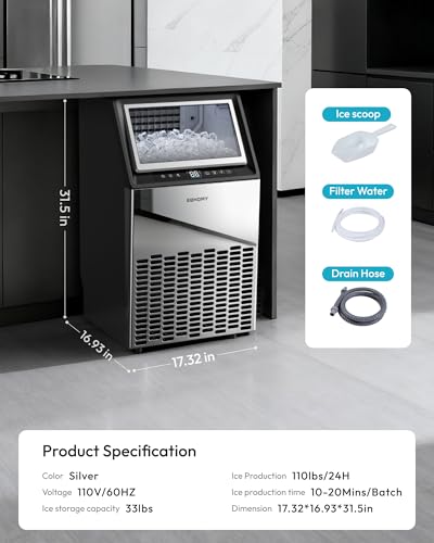 Under Counter Ice Maker with Drain Pump