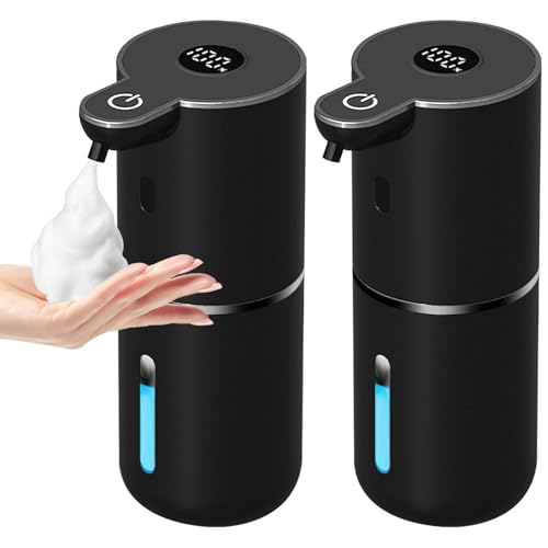 2 Pack Automatic Foaming Soap Dispenser Touchless (2 Pack- Black / Foam)