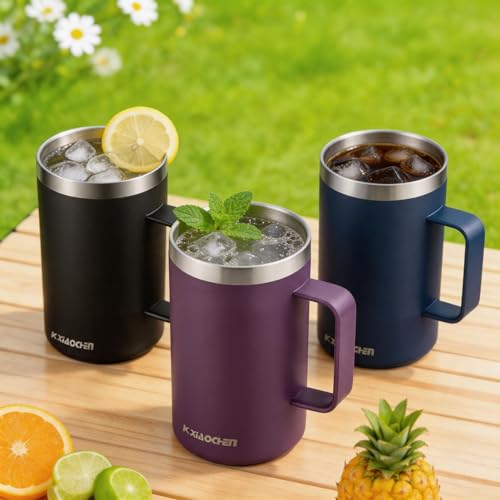20 oz Insulated Coffee Mug (A1.Navy blue / 20 ounces (1 pack))