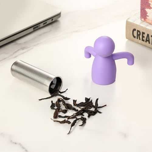 Loose Leaf Tea Steeper Infuser Extra Fine Mesh Stainless Steel (Purple)