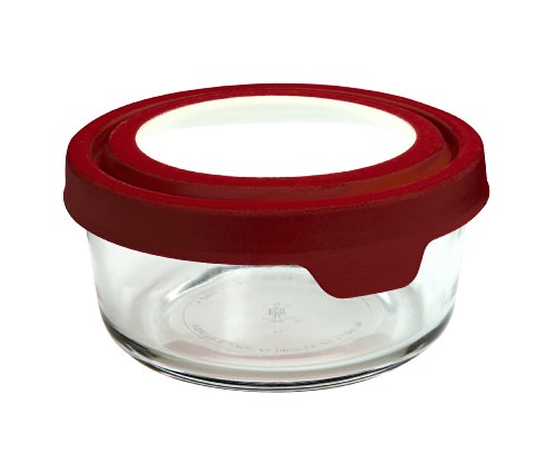 4 Cup Round Food Storage Containers with Red TrueSeal Airtight Lids (4 Cup Round Set of 4 (Red))