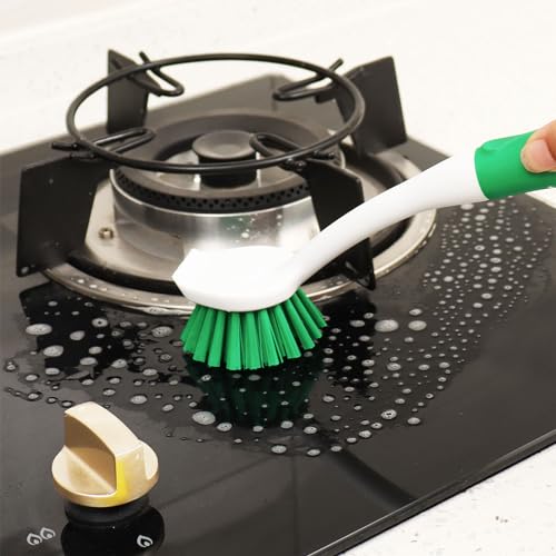 Dish Brush with Handle (Green)