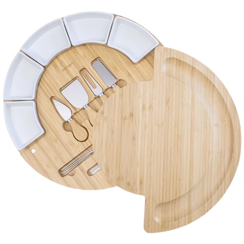 Charcuterie Cheese Board and Platter Set (Bamboo - 16 inch)