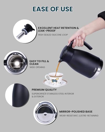 51oz Thermal Coffee Carafe with Infuser (Dark Black / 50.7 Ounces)