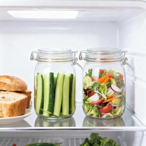 32oz Set of 4 Glass Kitchen Storage Canister Mason Jars with Lids (32oz*4-round)