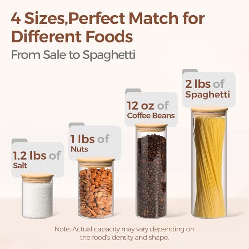 Glass Storage Jars 6 Pack (2 qt x1 + 1 qt x1 + 1 qt x2 + 0.5 qt x2)