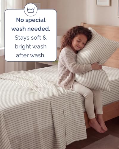 Twin Size 3 Piece Sheet Set (44 - Beige Stripes 2 / Twin)