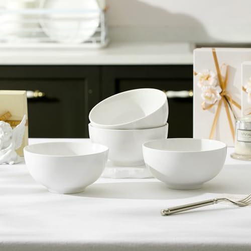 26 Oz White Ceramic Soup Bowls of 4 (White / 26OZ (4PCS ))