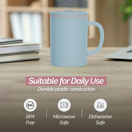 Iconic Desk Mug 16 Oz (Light Blue/Pink)