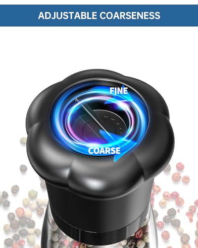 Premium Manual Salt and Pepper Grinder Set (Tall Set - Black White)