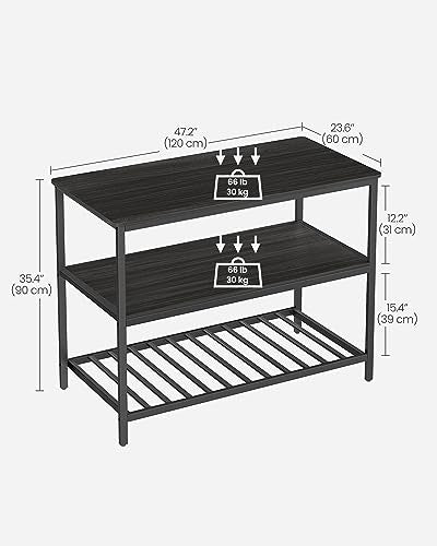 Kitchen Island with 3 Shelves