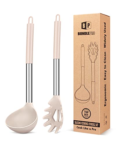 Silicone Soup Ladle and Pasta Spoon Set (2 Count)