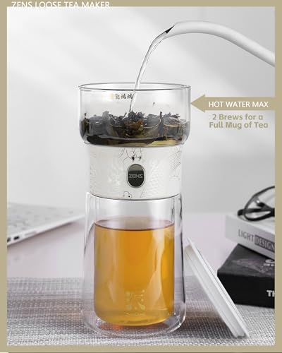 Glass Tea Infuser Pot (08-White Dragon / 9oz)