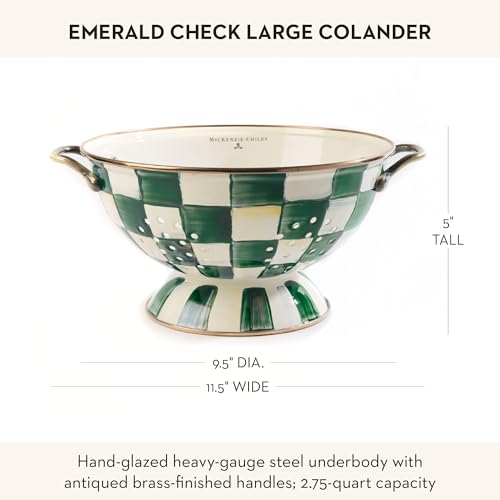 Enamel Colander (Large / Emerald Check)