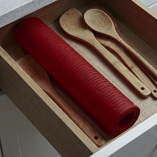 Silicone Dish Drying Mat for Multiple Usage (Red / 24"L x 18"W)